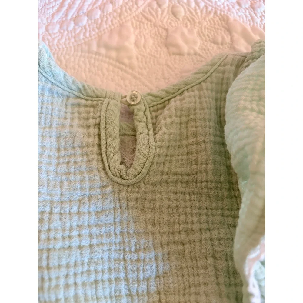 Little Girls Matching Waffle Knit Pant Set, Rachel Zoe, Green White, Size 4T